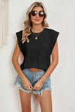 Eyelet Round Neck Tank - Trendsi - Flyclothing LLC