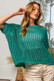 BiBi Hollowed Out Short Sleeve Knit Cover Up - Trendsi - Flyclothing LLC