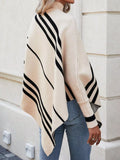 Striped Pattern Batwing Sleeve Sweater - Trendsi - Flyclothing LLC