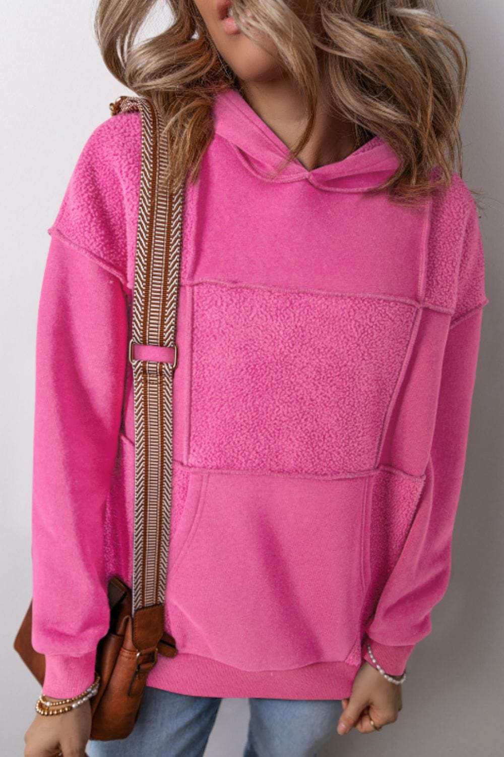 Exposed Seam Long Sleeve Hoodie - Trendsi - Flyclothing LLC