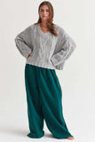 HYFVE Cable Knit V-Neck Sweater - Trendsi - Flyclothing LLC