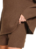 Zenana Round Neck Knit Top and Shorts Sweater Set - Trendsi - Flyclothing LLC