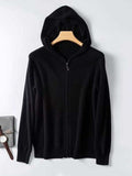 Men's Plus Size Zip Up Long Sleeve Hooded Cardigan - Trendsi - Flyclothing LLC