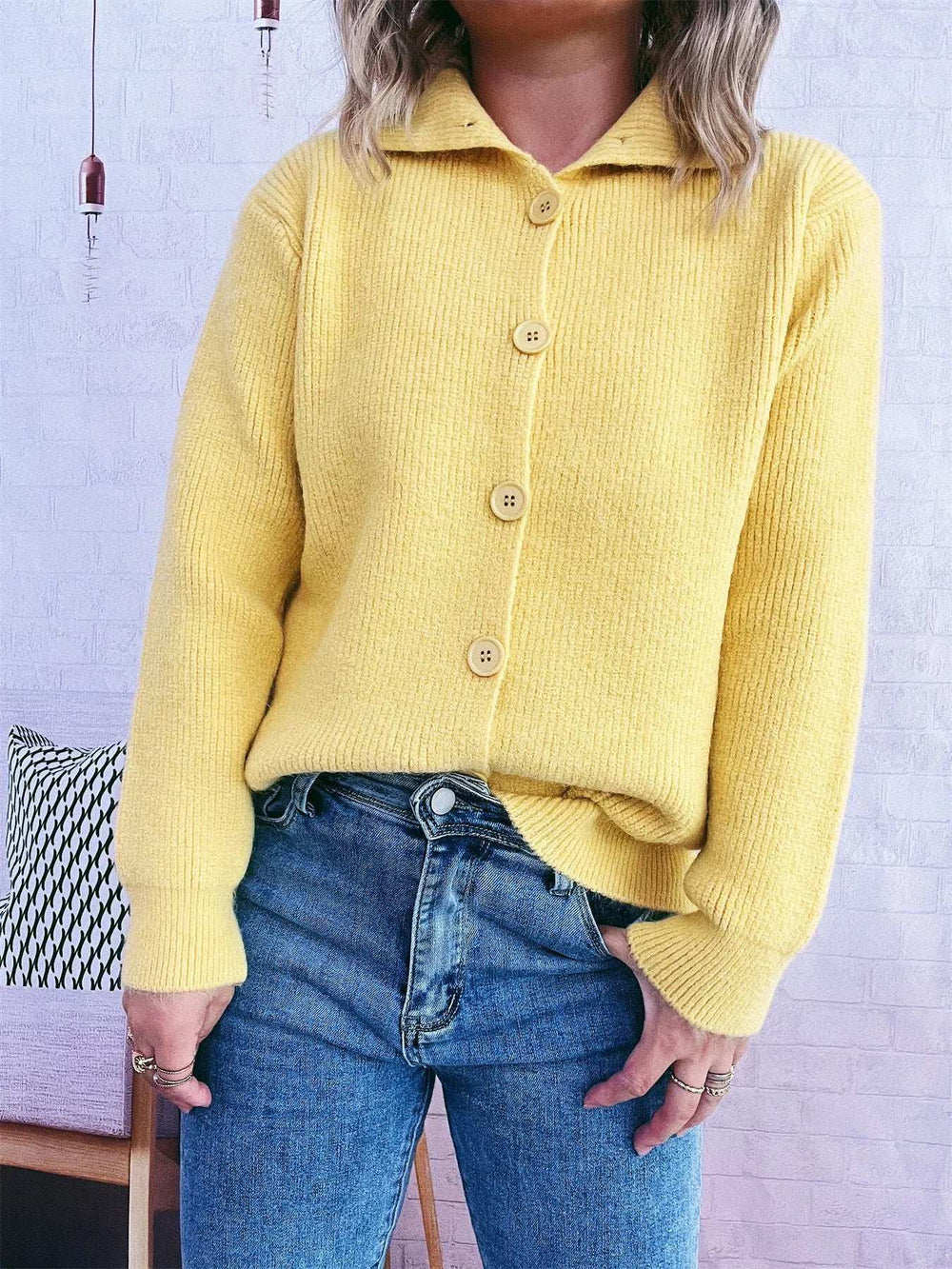 Ribbed Button-Up Cardigan - Trendsi - Flyclothing LLC