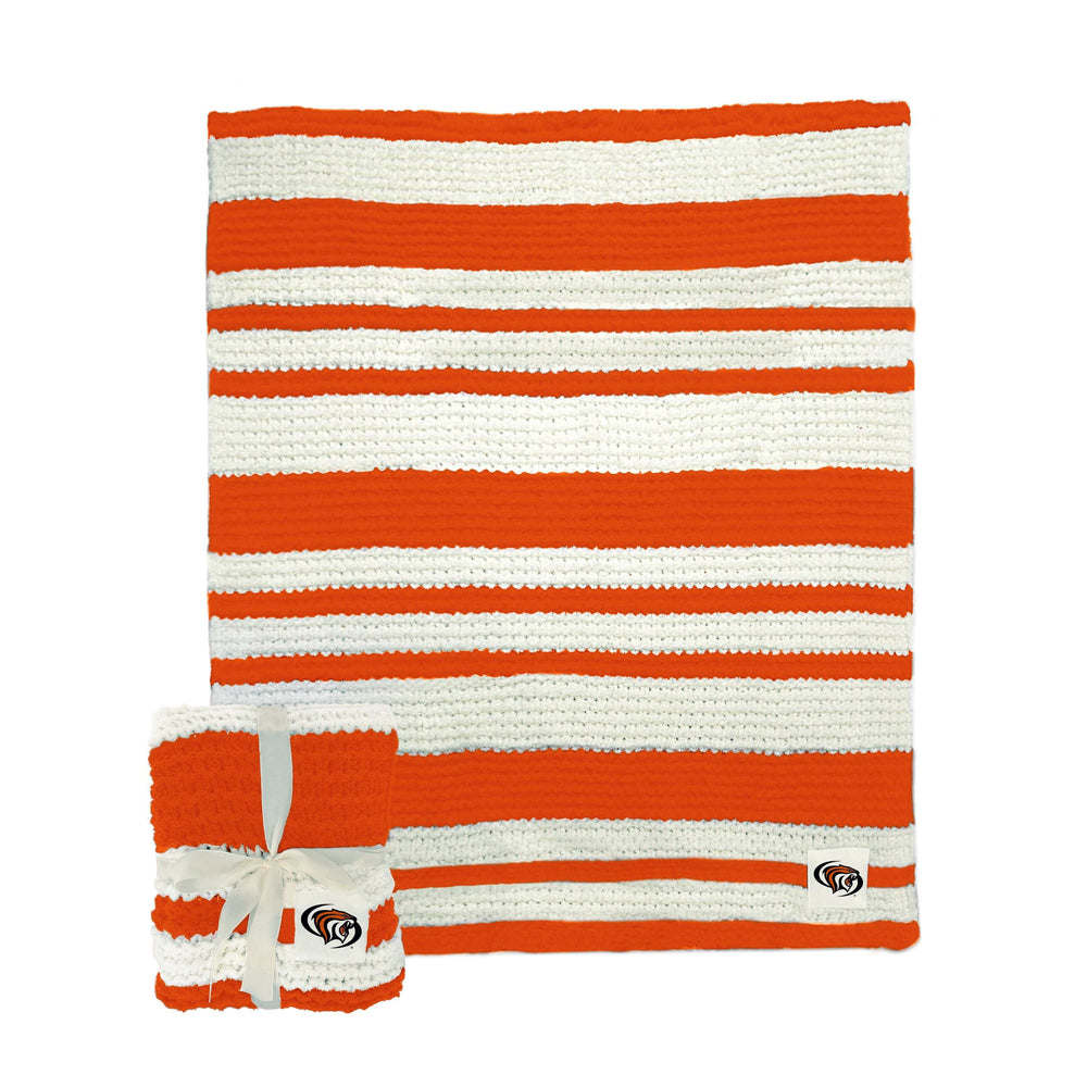 U of the Pacific - Cal Cable Knit Throw 50x60 - Logo Brands - Flyclothing LLC