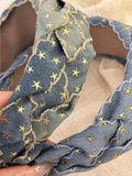 Star Braided Wide Denim Headband - Trendsi - Flyclothing LLC