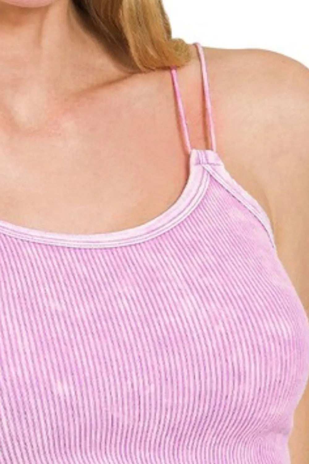 Zenana Washed Ribbed Seamless Double Strap Brami - Trendsi - Flyclothing LLC