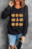 Pumpkin Round Neck Long Sleeve Sweatshirt - Trendsi - Flyclothing LLC