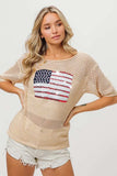 BiBi Sequin American Flag Knit Cover Up - Trendsi - Flyclothing LLC