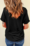Letter Graphic Round Neck Short Sleeve T-Shirt - Trendsi - Flyclothing LLC