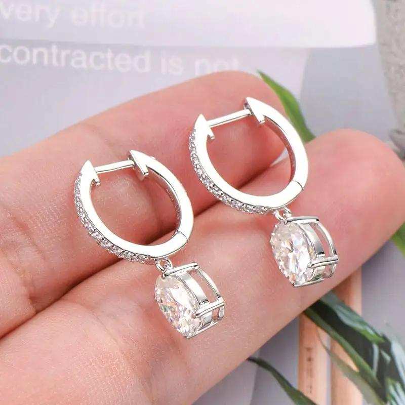 3 Carat Moissanite 925 Sterling Silver Earrings - Trendsi - Flyclothing LLC