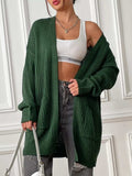 Open Front Drop Shoulder Cardigan - Trendsi - Flyclothing LLC