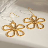 18K Gold-Plated Flower Earrings - Trendsi - Flyclothing LLC