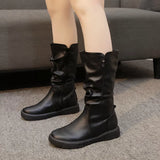 Round Toe Platform Boots - Trendsi - Flyclothing LLC