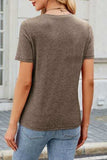 Round Neck Short Sleeve T-Shirt - Trendsi - Flyclothing LLC