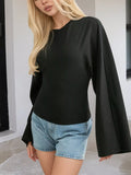 Full Size Long Sleeve Fitted T-Shirt Plus Size - Trendsi - Flyclothing LLC