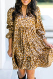 Tiered Leopard Print Mini Dress - Trendsi - Flyclothing LLC