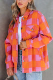 Plaid Collared Neck Button Up Jacket - Trendsi - Flyclothing LLC