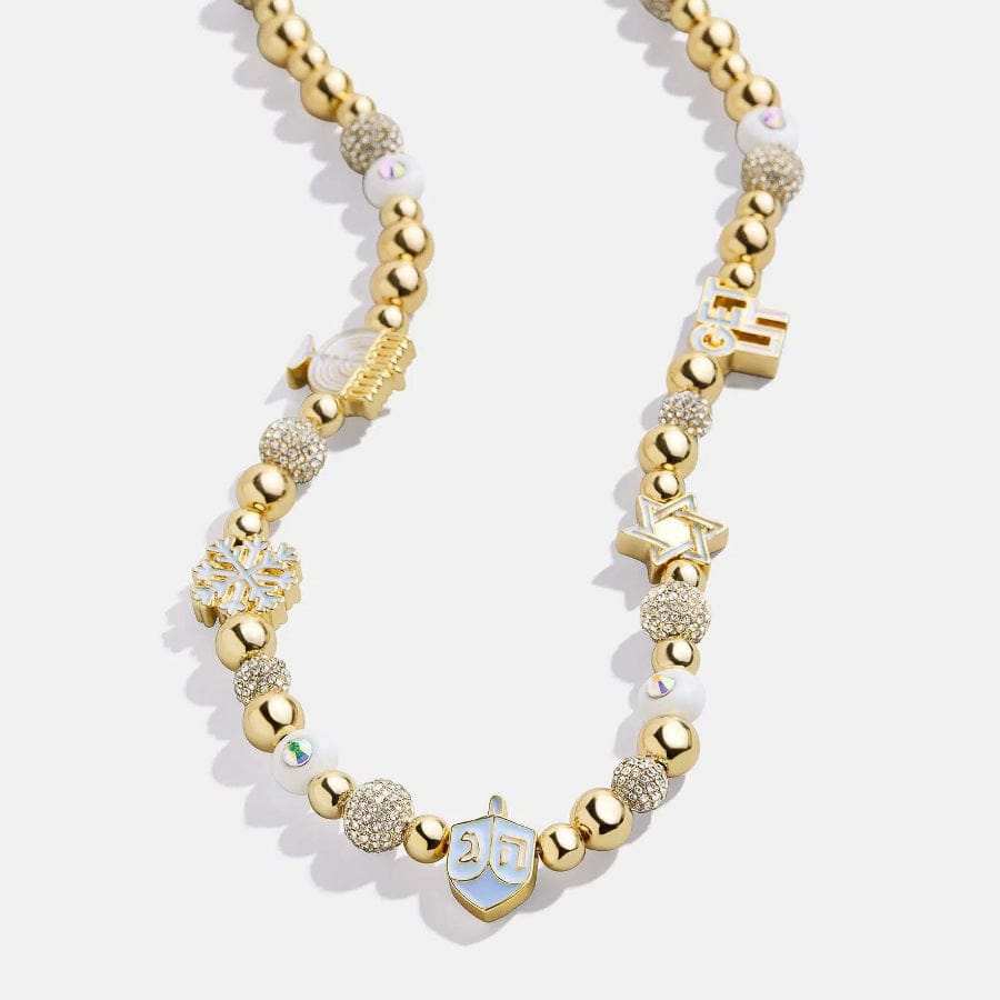 Rhinestone 14K Gold-Plated Beaded Necklace - Trendsi - Flyclothing LLC