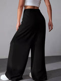 Wide Leg Pleated Pants - Trendsi - Flyclothing LLC