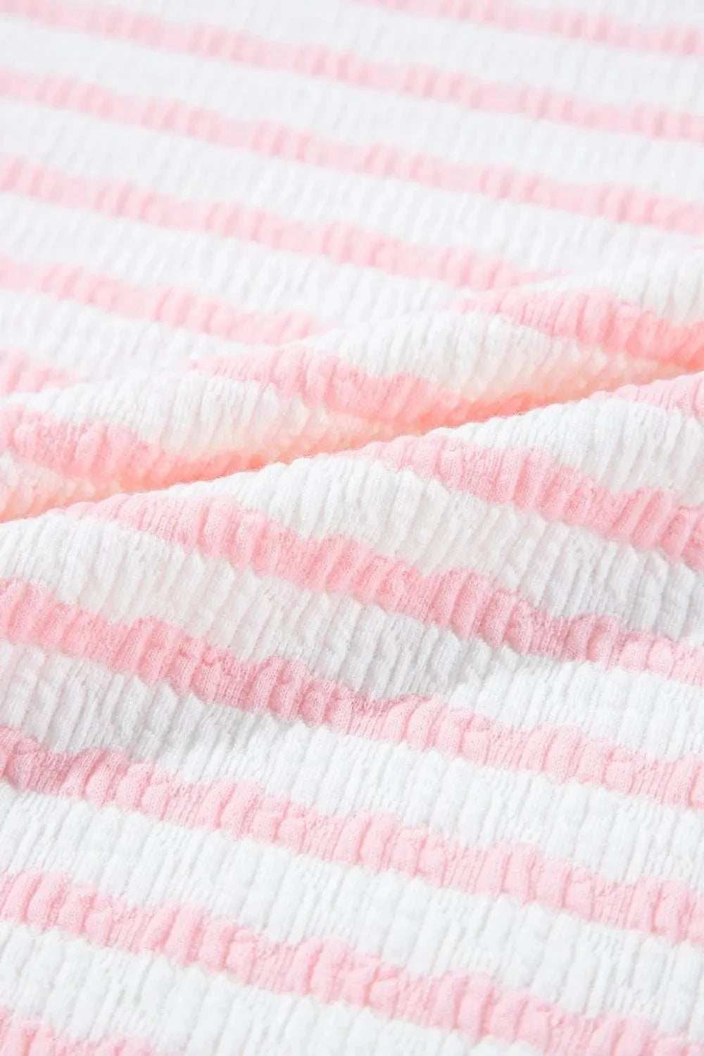 Stripe Knitted Short Sleeve Top and Drawstring Shorts Set - Trendsi - Flyclothing LLC