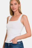 Zenana Square Neck Cropped Tank - Trendsi - Flyclothing LLC