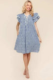 Haptics Double Ruffle Sleeve Dress with Side Pockets - Trendsi - Flyclothing LLC