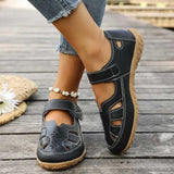 Cutout Velcro Straps Sandals - Trendsi - Flyclothing LLC