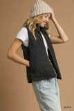 Umgee Quilted Floral Zip Up Vest with Pockets - Trendsi - Flyclothing LLC