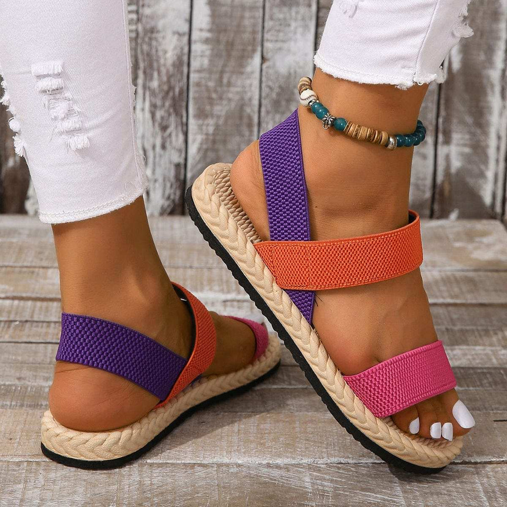 Open Toe Flat Sandals - Trendsi - Flyclothing LLC