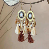 Alloy Rice Bead Dangle Earrings - Trendsi - Flyclothing LLC