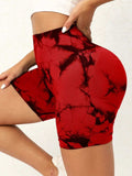 Tie-Dye High Waist Active Shorts - Trendsi - Flyclothing LLC