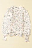 Confetti Round Neck Long Sleeve Sweater - Trendsi - Flyclothing LLC