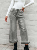 High Waist Wide Leg Washed Jeans - Trendsi - Flyclothing LLC