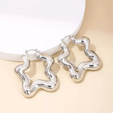 Star Shaped Hoop Earrings - Trendsi - Flyclothing LLC