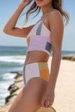 Color Block Spaghetti Strap Two-Piece Swim Set - Trendsi - Flyclothing LLC