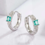 925 Sterling Silver Inlaid Zircon Earrings - Trendsi - Flyclothing LLC