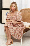 ADORA Floral Square Neck Puff Sleeve Dress - Trendsi - Flyclothing LLC