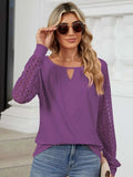 Cutout Round Neck Long Sleeve T-Shirt - Trendsi - Flyclothing LLC