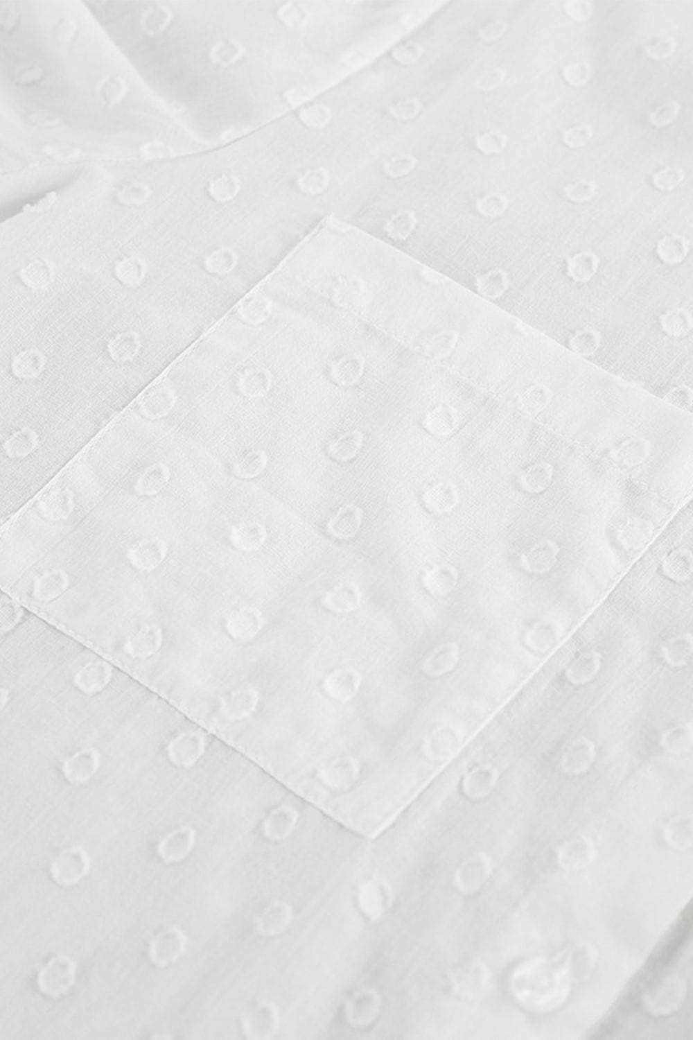 Ruffled Dot Applique Collared Neck Top and Shorts Set - Trendsi - Flyclothing LLC