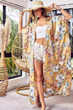 BiBi Floral Side Slit Longline Cardigan - Trendsi - Flyclothing LLC