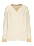 Waffle Knit Round Neck Long Sleeve T-Shirt - Trendsi - Flyclothing LLC