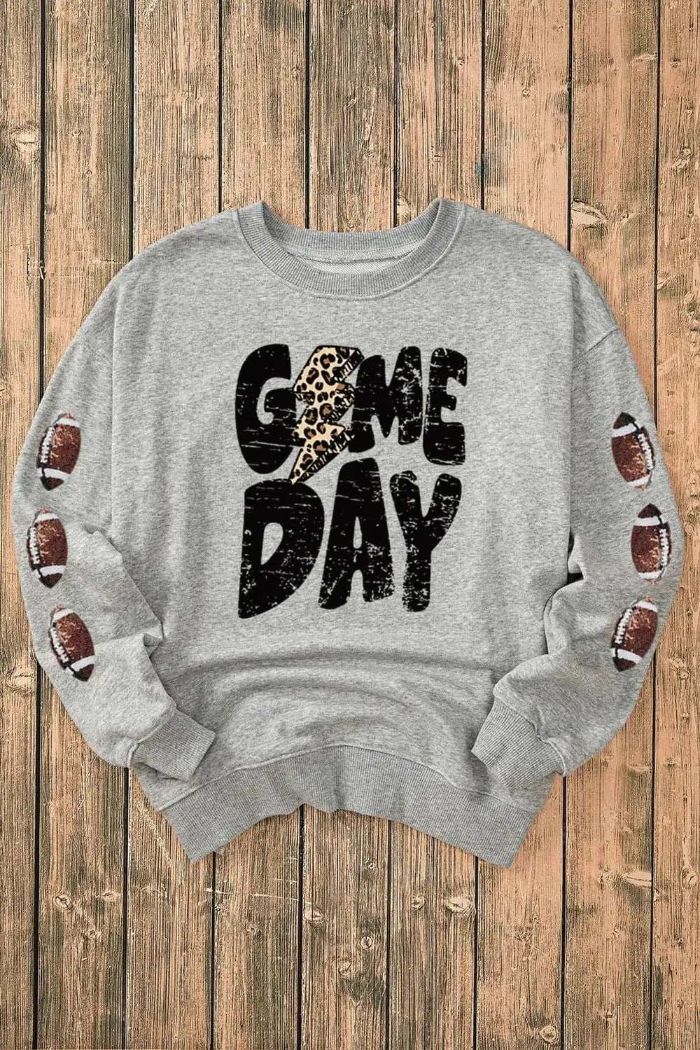 GAME DAY Football Long Sleeve Sweatshirt - Trendsi - Flyclothing LLC