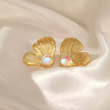 18K Gold-Plated Butterfly Wing Earrings - Trendsi - Flyclothing LLC