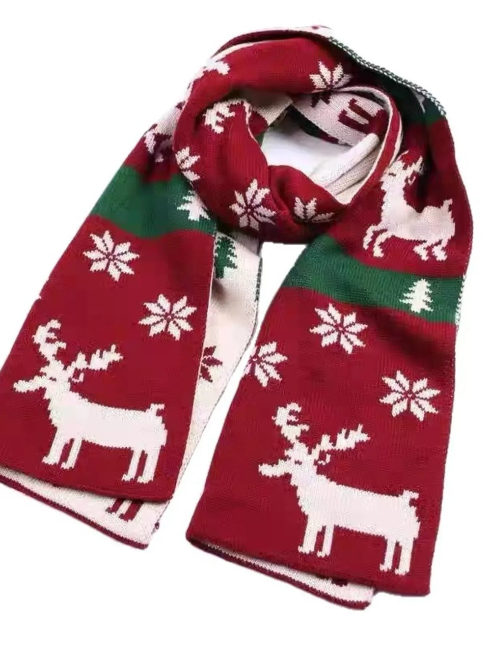 Christmas Reindeer Knitted Scarf - Trendsi - Flyclothing LLC