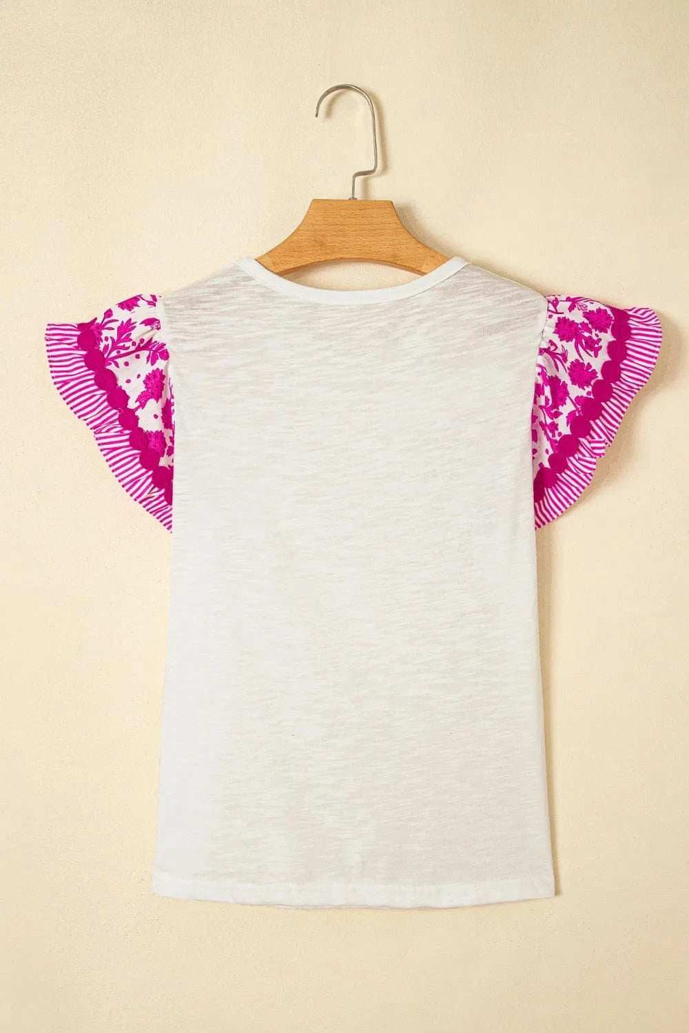 Ruffled Round Neck Cap Sleeve Blouse - Trendsi - Flyclothing LLC