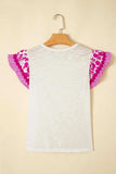 Ruffled Round Neck Cap Sleeve Blouse - Trendsi - Flyclothing LLC