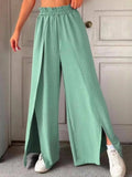 Slit Wide Leg Pants - Trendsi - Flyclothing LLC