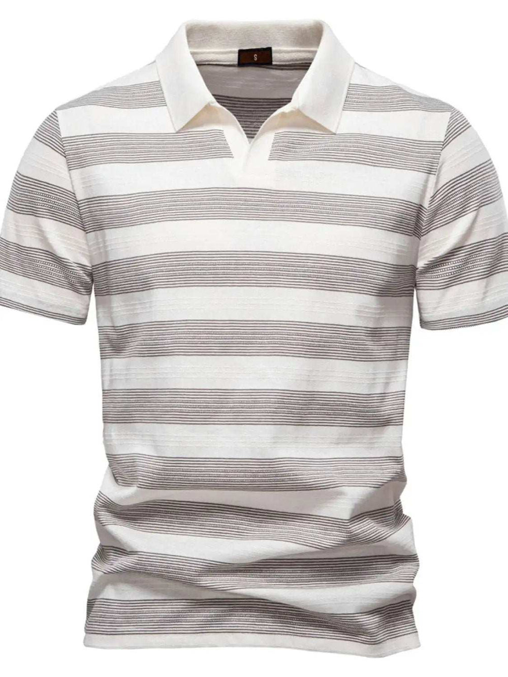 Men's Contrast Striped Short Sleeve Polo - Trendsi - Flyclothing LLC