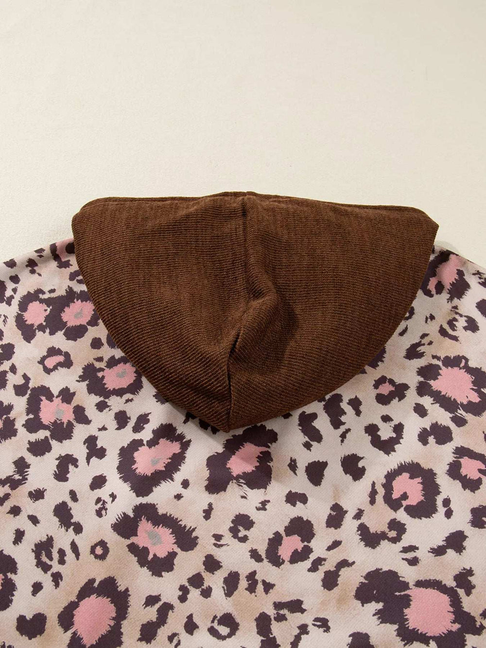 Plus Size Leopard Long Sleeve Drawstring Hoodie - Trendsi - Flyclothing LLC